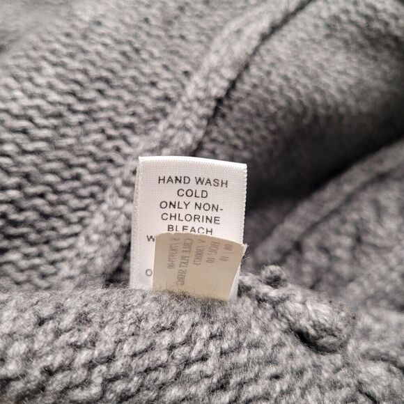 Banana Republic Sweater Womens Small Gray Cable Knit Open Wool Cashmere Blend - Picture 9 of 9